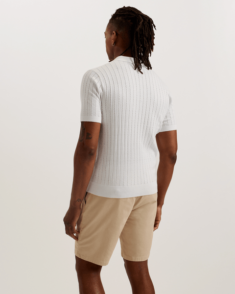 Men | Short Sleeve Regular Open Collar Po | White Multi (V2)