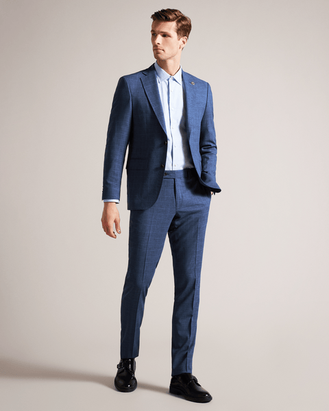 Men | Check Suit Jacket | Navy