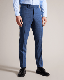 Men | Check Suit Trousers | Navy