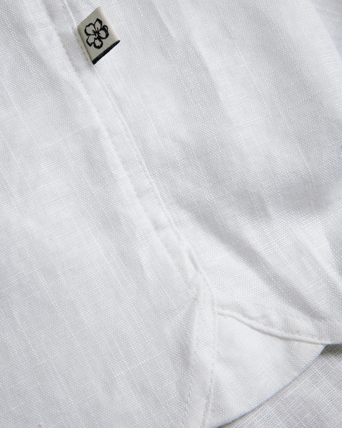 Men | Short Sleeve Linen Shirt | White Multi (V2)
