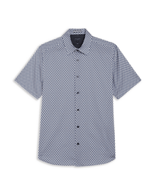 Men | Lacesho Short Sleeve Geo Printed Shirt | Navy