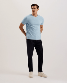 Men | Curlys Short Sleeve Reg Textured T Shirt | Light Blue