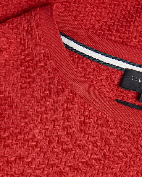 Men | Curlys Short Sleeve Reg Textured T Shirt | Burgundy