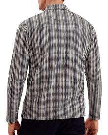 Men | Capuzzo Long Sleeve Textured Open Neck | Navy