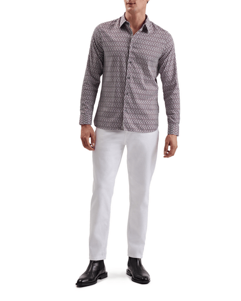 Men | Frestin Long Sleeve Retro Stripe Geo Sh | Red