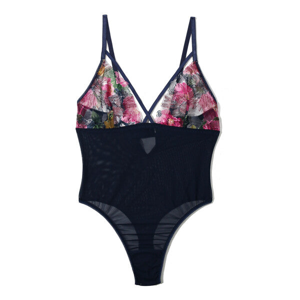 Wildly Blooming Bodysuit | Dark Sky (Blue)