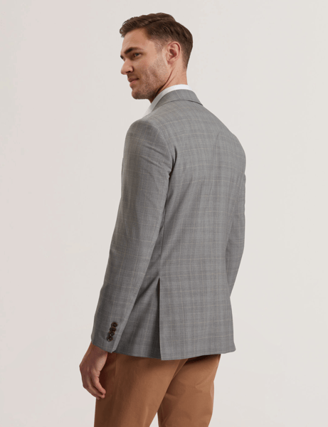 Men | Classic Wool Suit Jacket | Light Pastel Grey (V1)