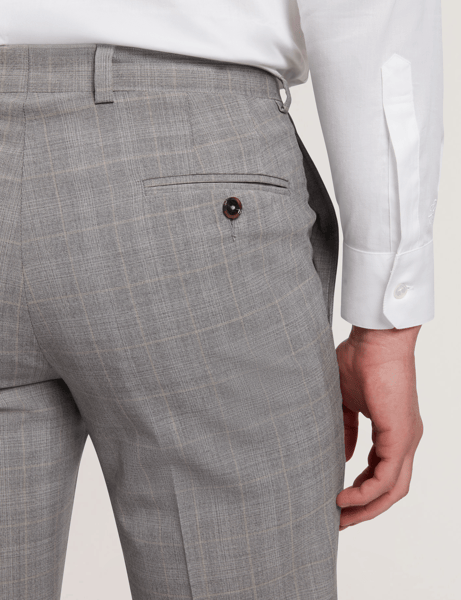 Men | Classic Wool Suit Trouser | Light Pastel Grey (V3)