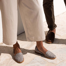 Image 4 Women's Huarache Sandal Sky Grey Women's Leather Sandal Nisolo on Model