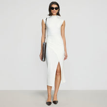 Bianca | Yimei Mock-Neck Side-Slit Dress in Size Small