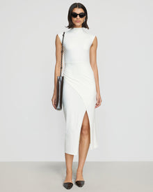 Bianca | Yimei Mock-Neck Side-Slit Dress in Size Small