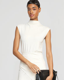 Simone | Yimei Mock-Neck Side-Slit Dress in Size Small