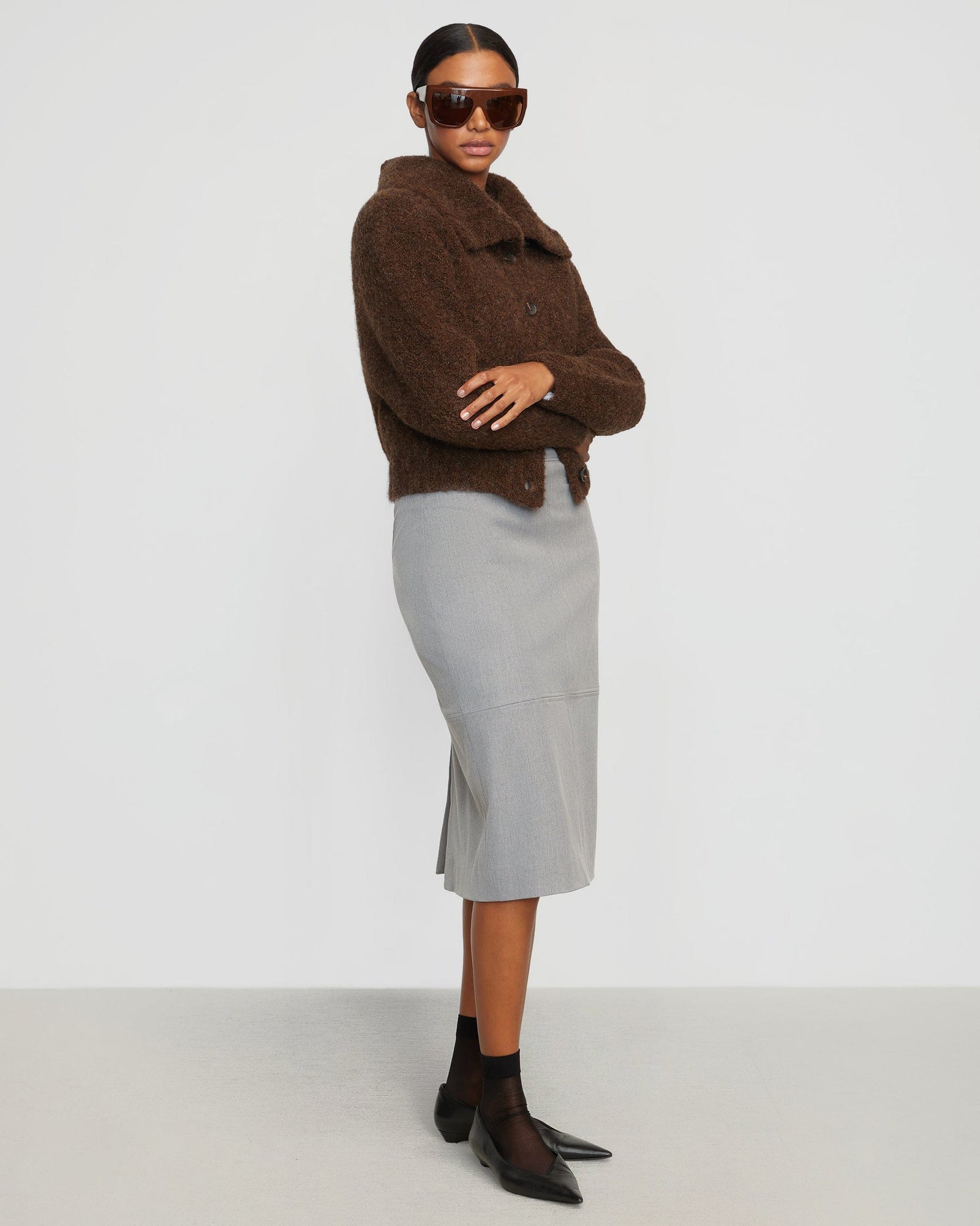 Luisa | Yulia Back -Split Suiting Skirt in Size Medium 