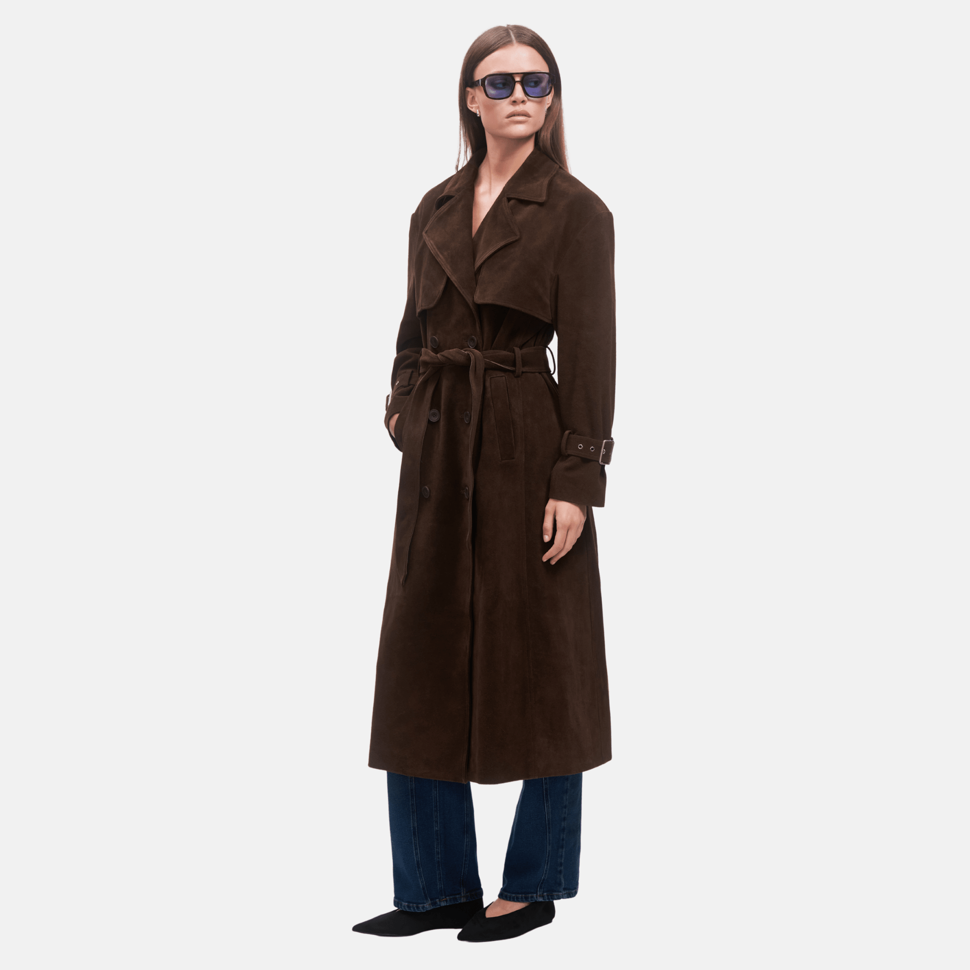 OW Collection ZADE Trenchcoat Coat 185 - Brown