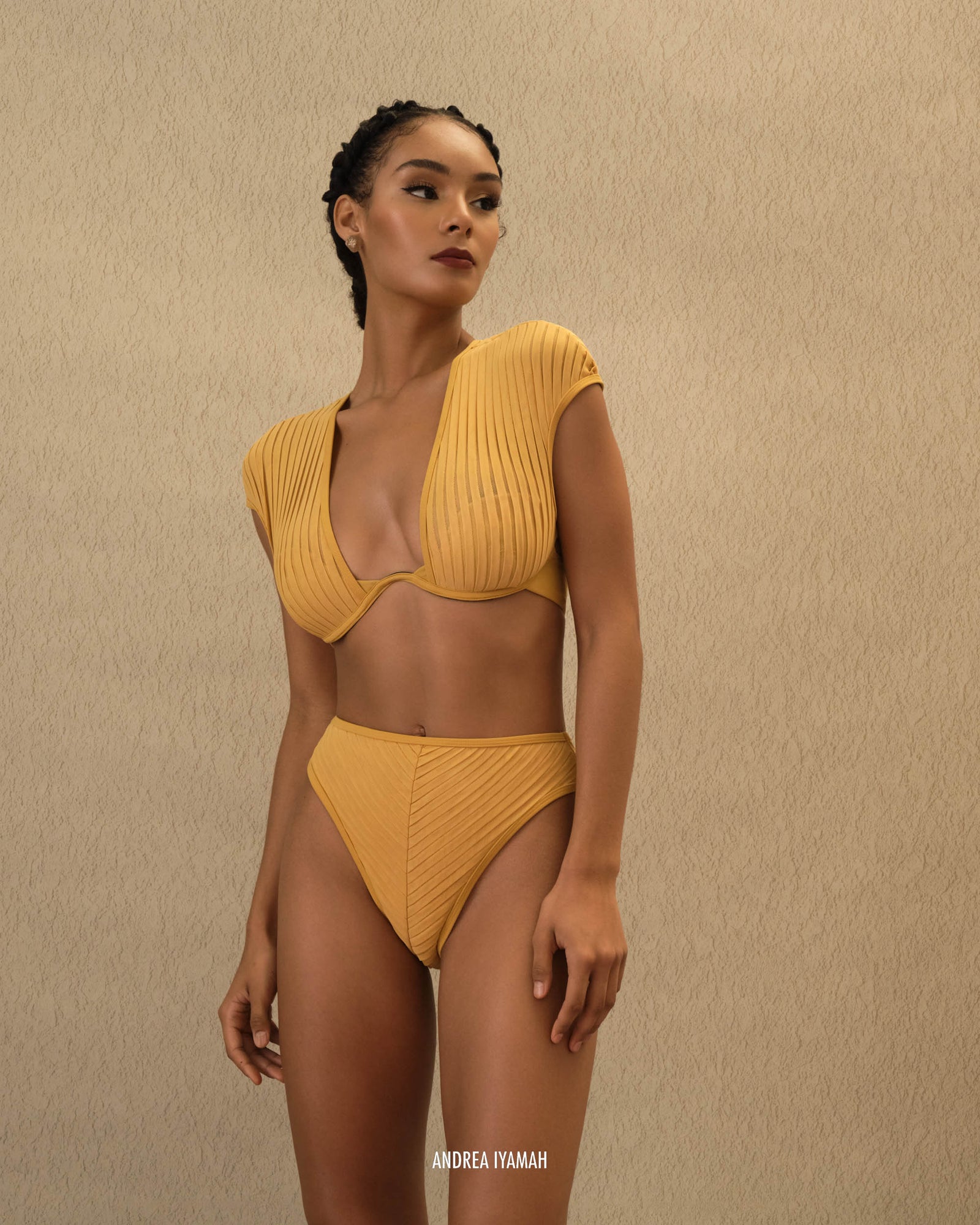 Pura High Rise Bikini Top | Mustard
